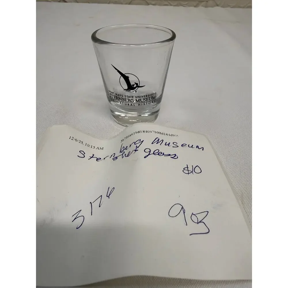 SKU3176 Vintage Sternberg Museum Shot Glass (Fort Hays State University History)